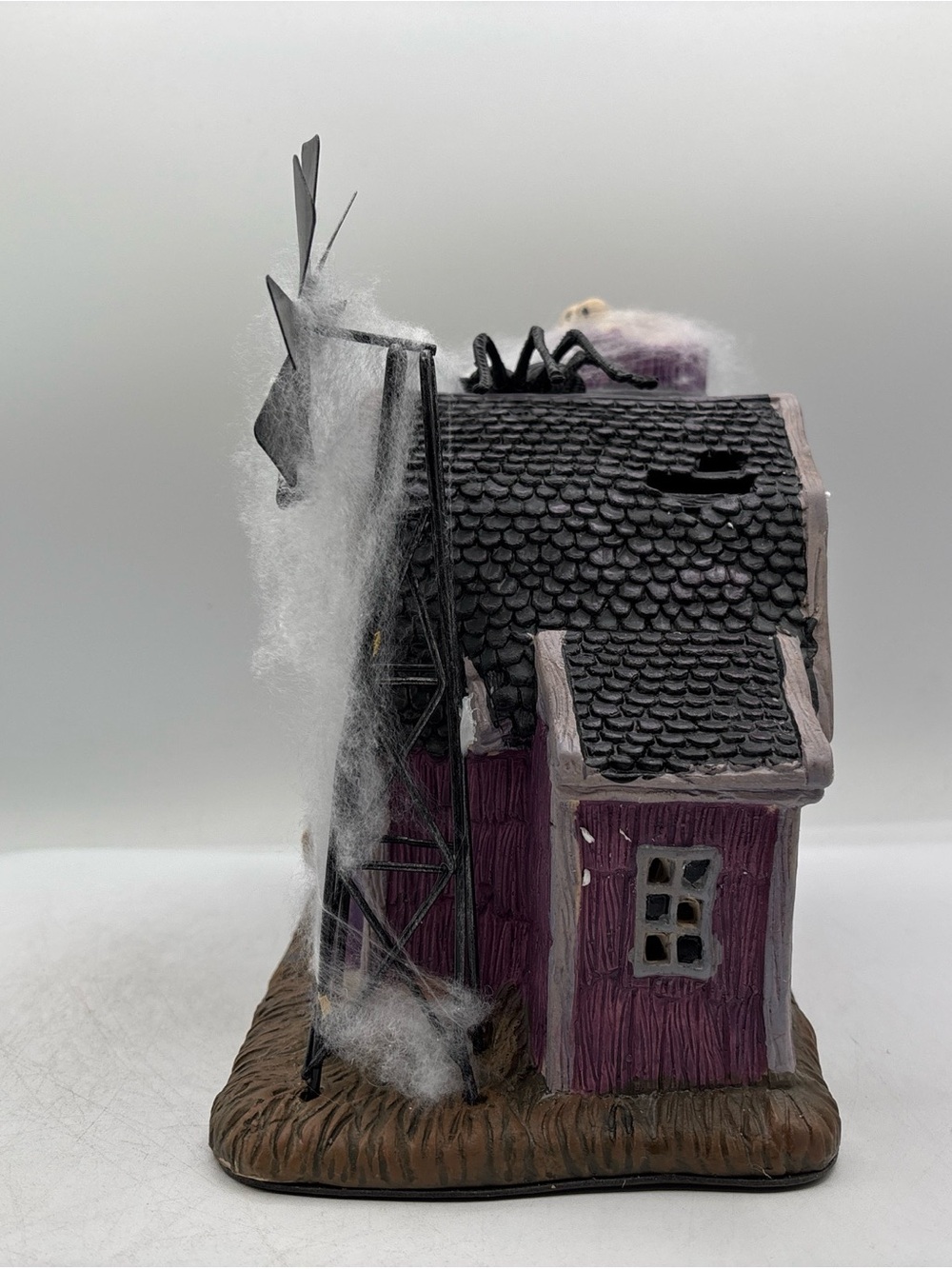 FG Square 8” The Webbed Barn Halloween Decorative Prop Hand Painted Porcelain - Picture 3 of 12